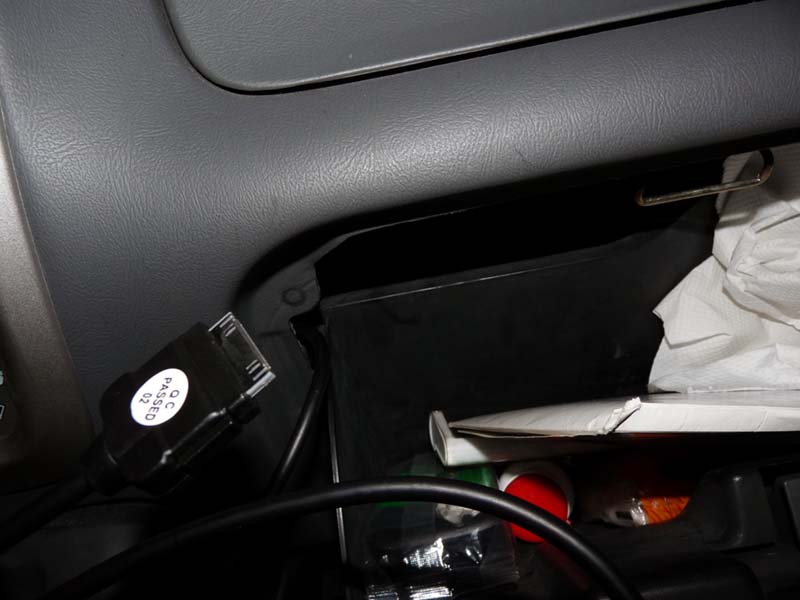 iPod cable in glove box