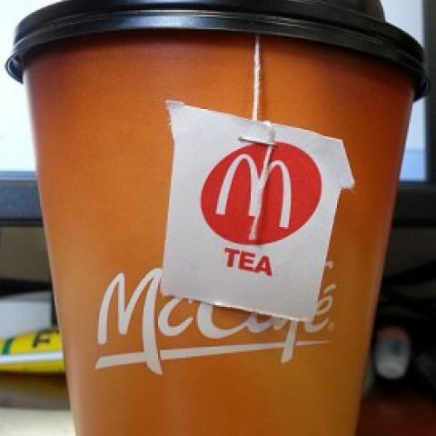 McDonald's cup of hot tea.