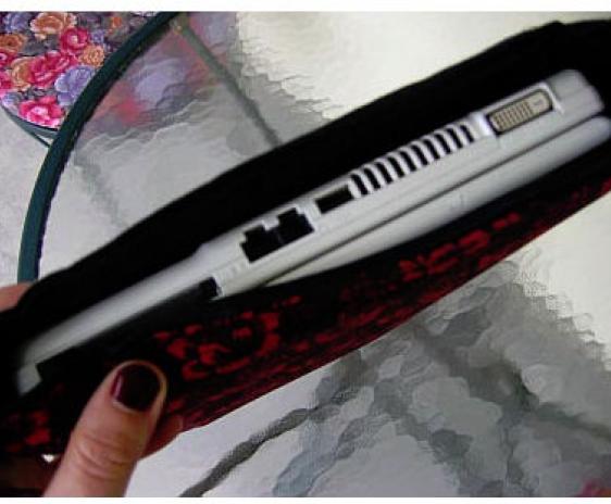 Photo of laptop inside sleeve