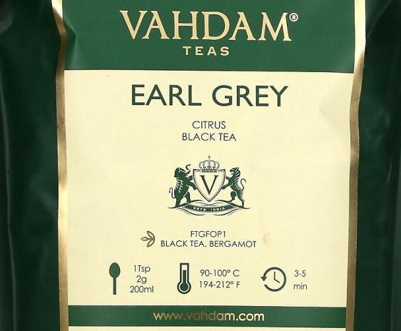 Vahdam Earl Grey packaging